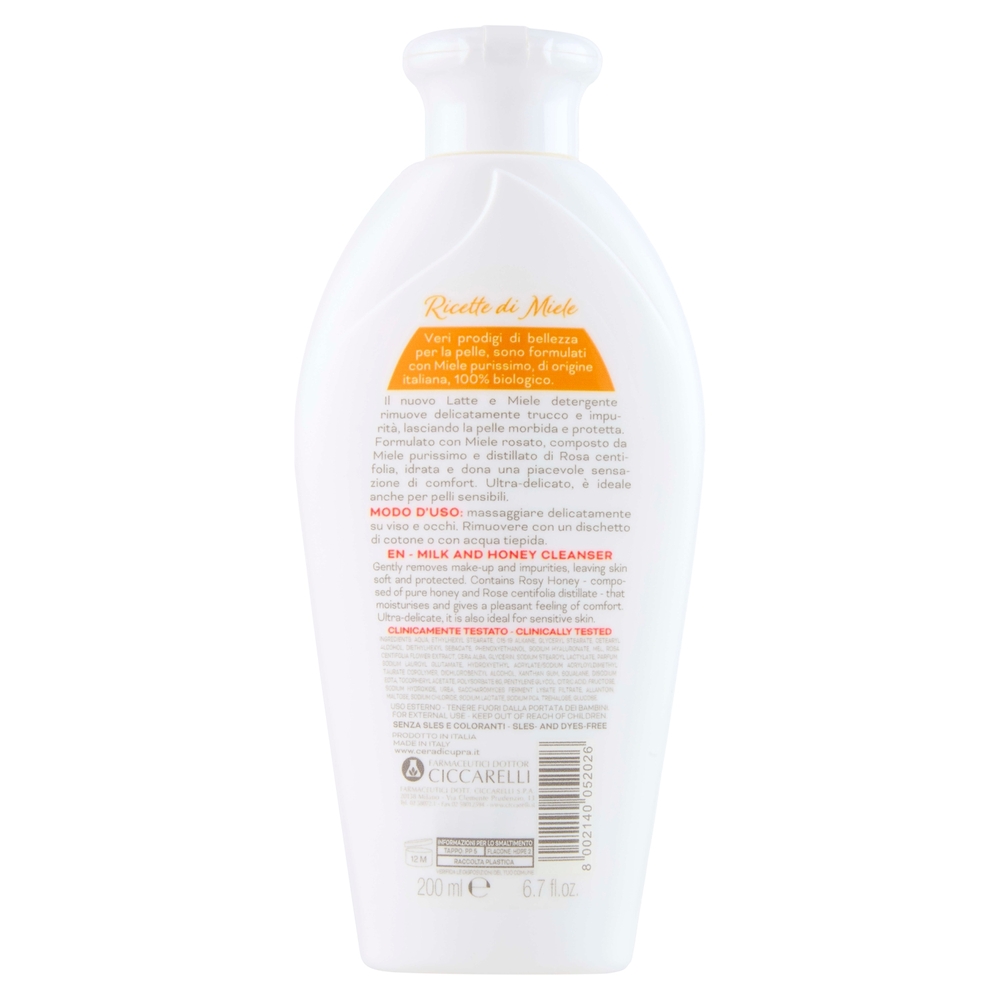 Cera di Cupra Ricette di Miele Latte e Miele Detergente 200 ml